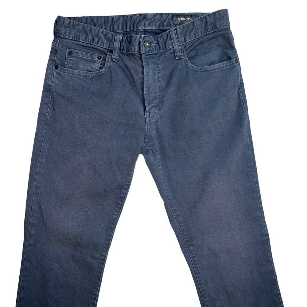 Bonobos Mens Straight Fit Five Pocket Jeans 31X32 English Blue Cotton Stretch